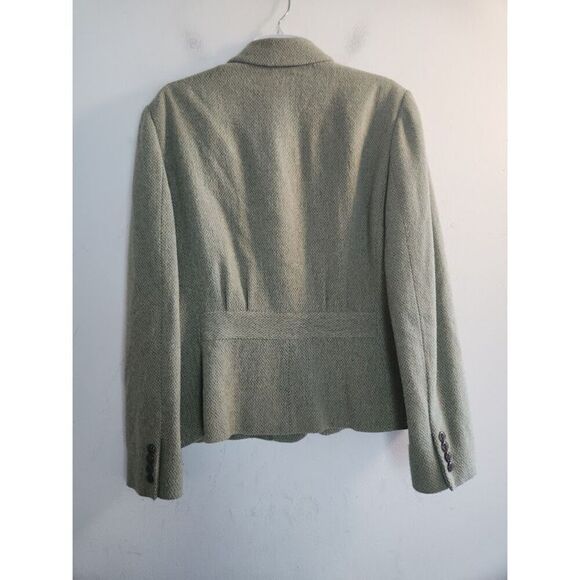 Lauren Ralph Lauren Women Green/Grey Tweed Wool Blend 3 Button Blazer size 16 - Picture 2 of 11
